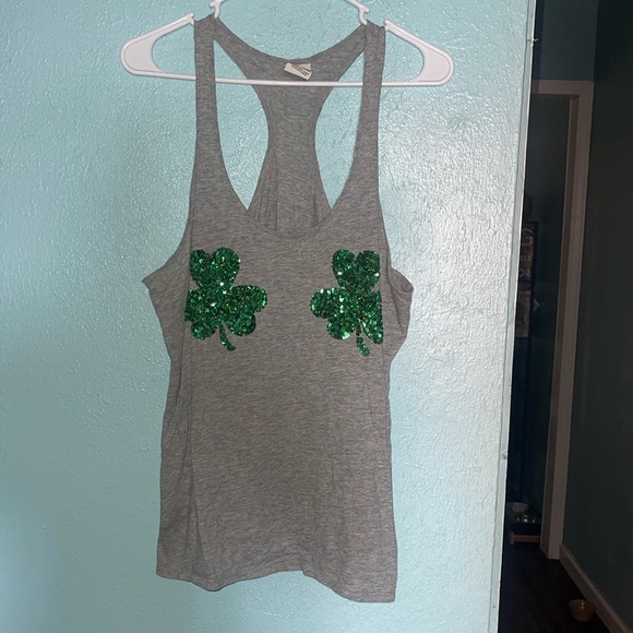 VS PINK Sequin Shamrock Top - Picture 1 of 6